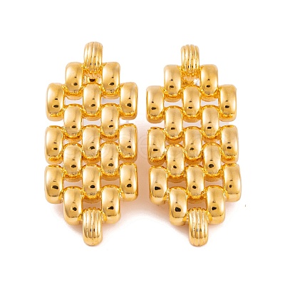 Hollow Hexagon Brass Stud Earrings for Women EJEW-G391-12G-1