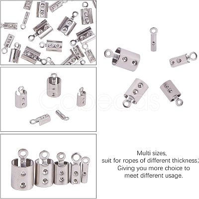 Unicraftale 304 Stainless Steel Folding Crimp Ends STAS-UN0003-09P-1