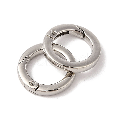 Nickel Plated Alloy Spring Gate Rings FIND-Q104-01B-P-1