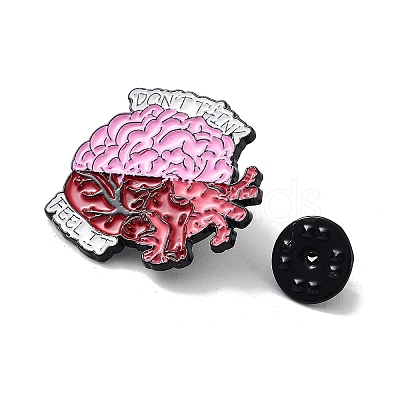 Dont's Think Feel It Brain Alloy Enamel Pin Broochs JEWB-C029-07C-EB-1