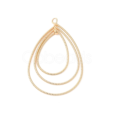 Brass Open Back Bezel Pendants KK-O144-21G-1