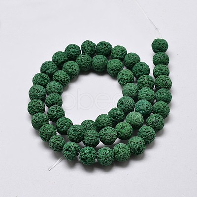 Natural Lava Rock Round Bead Strands G-I124-8mm-04-1