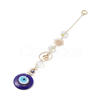 Handmade Lampwork Evil Eye Pendants Decoration HJEW-JM01120-1