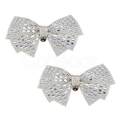 Bowknot Rhinestone Shoe Decoration DIY-WH0430-522B-1