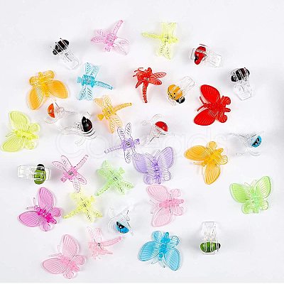 Transparent & Spray Painted Plastic Claw Hair Clips OHAR-GA0001-01-1