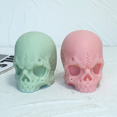 Halloween Skull DIY Food Grade Silicone Candle Molds PW-WG53501-01-1