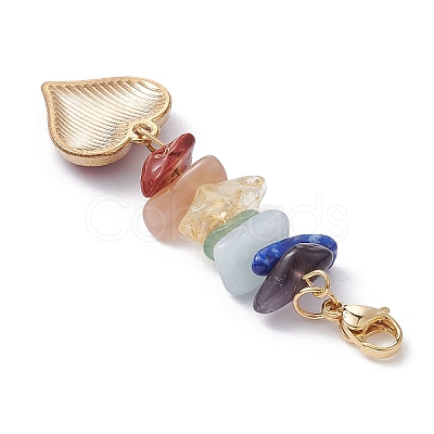 Chakra Gemstone Chip Pendant Decoration HJEW-JM01158-01-1