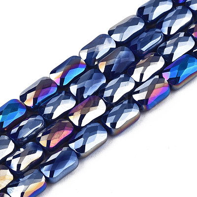 Electroplate Opaque Solid Color Glass Beads Strands EGLA-N002-25-B01-1