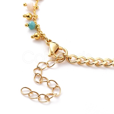 Natural Baroque Pearl Keshi Pearl Link Bracelets BJEW-JB05803-1