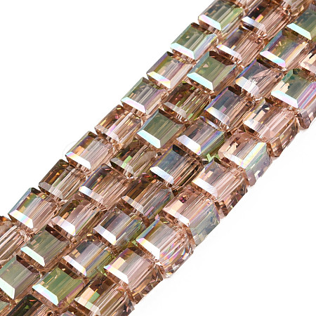 Electroplate Transparent Glass Beads Strands EGLA-N002-28-H03-1