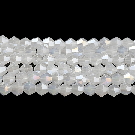 Imitation Jade Electroplate Glass Beads Strands GLAA-F029-J4mm-A06-1