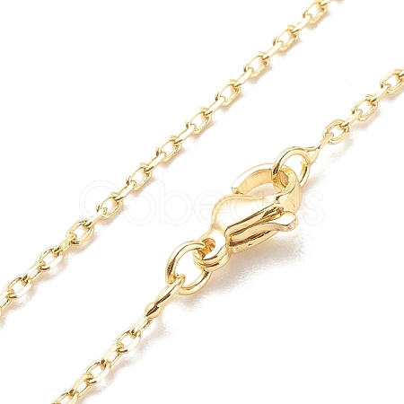 Brass Cable Chains Necklace for Women NJEW-P265-42G-1