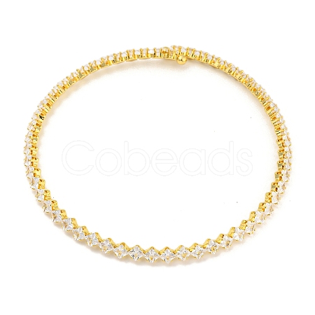 Rack Plating Brass Pave Clear Cubic Zirconia Choker Necklaces NJEW-A031-01G-1