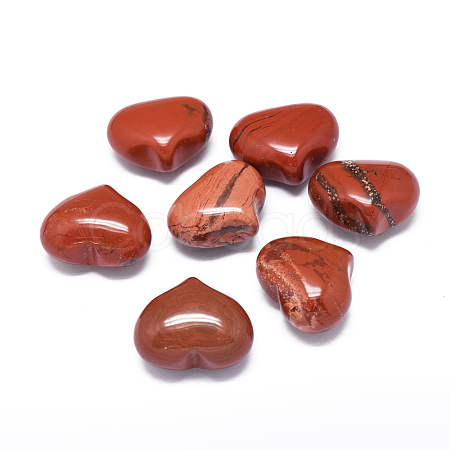 Natural Red Jasper Heart Palm Stone G-F637-11G-1