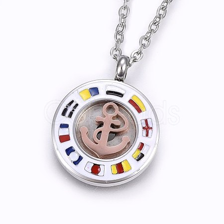 304 Stainless Steel Pendant Necklaces NJEW-H487-10-1