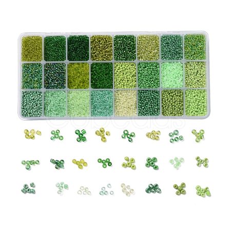 Green Series 600G 24 Colors K9 Glass Seed Beads SEED-JP0008-04-2mm-1