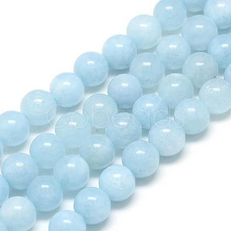 Natural Aquamarine Beads Strands G-S150-08-6mm-1