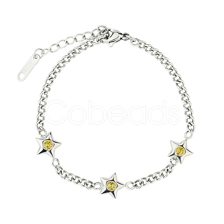 Star Micro Pave Zircon Charm Bracelet EC4914-2-1