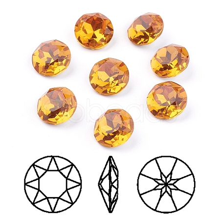 Pointed Back & Back Plated K9 Glass Rhinestone Cabochons RGLA-J012-10mm-292-1