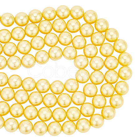   2 Strands Electroplated Shell Pearl Beads Strands BSHE-PH0001-32B-1