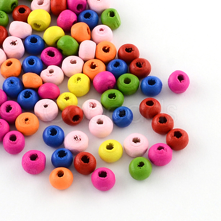 Dyed Natural Wood Beads X-WOOD-R249-049-1
