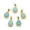 Natural Amazonite Pendants, with Golden Tone Brass Findings, teardrop, Faceted, 14.5x9.5x5mm, Hole: 2.5x3.5mm