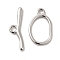 Non-Tarnish 304 Stainless Steel Toggle Clasps, Oval, Stainless Steel Color, Oval: 25x15x2mm, Hole: 3mm, 16.5x11mm inner diameter, Bar: 28.5x8.5x2.5mm, hole: 3mm