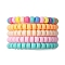 5Pcs 5 Colors Rondelle Opaque & Frosted Acrylic Beaded Stretch Bracelet Sets, Stackable Bracelets for Women, Mixed Color, Inner Diameter: 2-1/8 inch(5.3cm), 1pc/color