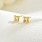 Real 18K Gold Plated Elegant Vintage Casual Fashion Stainless Steel Square Stud Earrings for Women