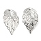 Non-Tarnish 304 Stainless Steel Beads, Leaf Charm, Stainless Steel Color, 17.5x10x2.5mm, Hole: 1mm