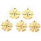 PVD Vacuum Plating 201 Stainless Steel Pendants, Laser Cut, Flower, Real 18K Gold Plated, 16x15x1mm, Hole: 1mm