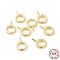 925 Sterling Silver Screw Eye Peg Bails, Ring, Real 18K Gold Plated, 9x6x1mm, Hole: 4mm, Pin: 0.6mm