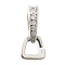 925 Sterling Silver Micro Pave Clear Cubic Zirconia Twister Clasps, Real Platinum Plated, 11mm