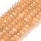 Dyed Natural Malaysia Jade Rondelle Beads Strands, Faceted, Light Salmon, 4x2~3mm, Hole: 1mm, about 115pcs/strand, 14 inch