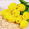 Plastic Artificial  Flower,  For DIY Wedding Bouquet, Party Home Decoration, Tulip, Yellow, 330x60mm, 10pcs/set