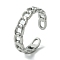 Non-Tarnish 304 Stainless Steel Open Cuff Ring, Hollow Curb Chains Shape, Stainless Steel Color, US Size 8 3/4(18.7mm)