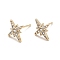 Clear Cubic Zirconia Star Stud Earrings, Brass Jewelry for Women, Cadmium Free & Nickel Free & Lead Free, Real 18K Gold Plated, 12x10mm, Pin: 0.7mm