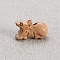 Wood Chinese Zodiac Figurines, for Home Desktop Decoration, Cattle, 18x10mm