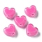 Heart Acrylic Beads, Bead in Bead, Hot Pink, 7x8x4mm, Hole: 1.8mm, about 2777pcs/500g