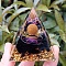 Orgonite Pyramid Resin Energy Generators, Reiki Natural Tiger Eye & Obsidian Chips Inside for Home Office Desk Decoration, 50x50x50mm