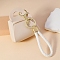 Imitation Leather Mini Tote Bag Keychain, Coin Purse Pocket Lipstick Bag for Women, Beige, 9.4x7.8x4.2cm