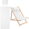 Chair Canvas Cloth, with Pillow, Beach Chair Cloth Replacement Supplies, White, 1430mm