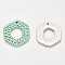 Resin Pendants, Imitation Woven Rattan Pattern, Hexagon, Pale Turquoise, 38x35x4mm, Hole: 2.5mm