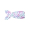 Fish Scale Shiny Cloth Snap Hair Clips, Baby Clip Accessories, with Iron Findings, Colorful, 70x35mm