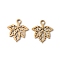 304 Stainless Steel Pendants, Maple Leaf Charm, Real 18K Gold Plated, 13x11.5x1mm, Hole: 1.5mm