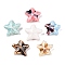 Handmade Porcelain Beads, Fancy Antique Glazed Porcelain, Starfish, Mixed Color, 19~20x21~23x9~10.5mm, Hole: 2~2.5mm