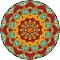 Flat Round with Mandala Pattern Ceramic Cup Coaster, Heat Resistant Pot Mats, for Home Kitchen, Orange, 102x8mm