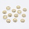 8-Petal Brass Fancy Bead Caps, Long-Lasting Plated, Real 18K Gold Plated, Nickel Free, Flower, 8x3mm, Hole: 1mm