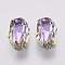 K9 Glass Rhinestone Pendants, Imitation Austrian Crystal, Faceted, Rectangle, Violet, 30x18~18.5x10~10.5mm, Hole: 1.6mm