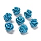 Synthetic Coral Carved Beads, Dyed, Flower, Deep Sky Blue, 8.5x8.5x8mm, Hole: 1.2mm